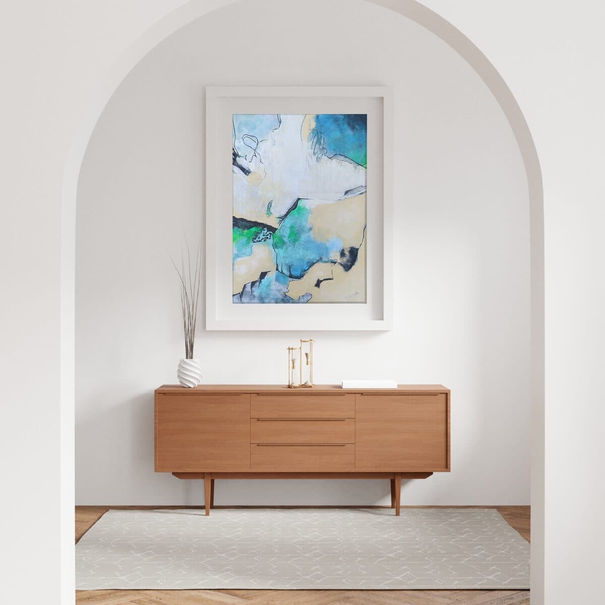 Glečer, Akril na lepenci, 100 × 70 cm