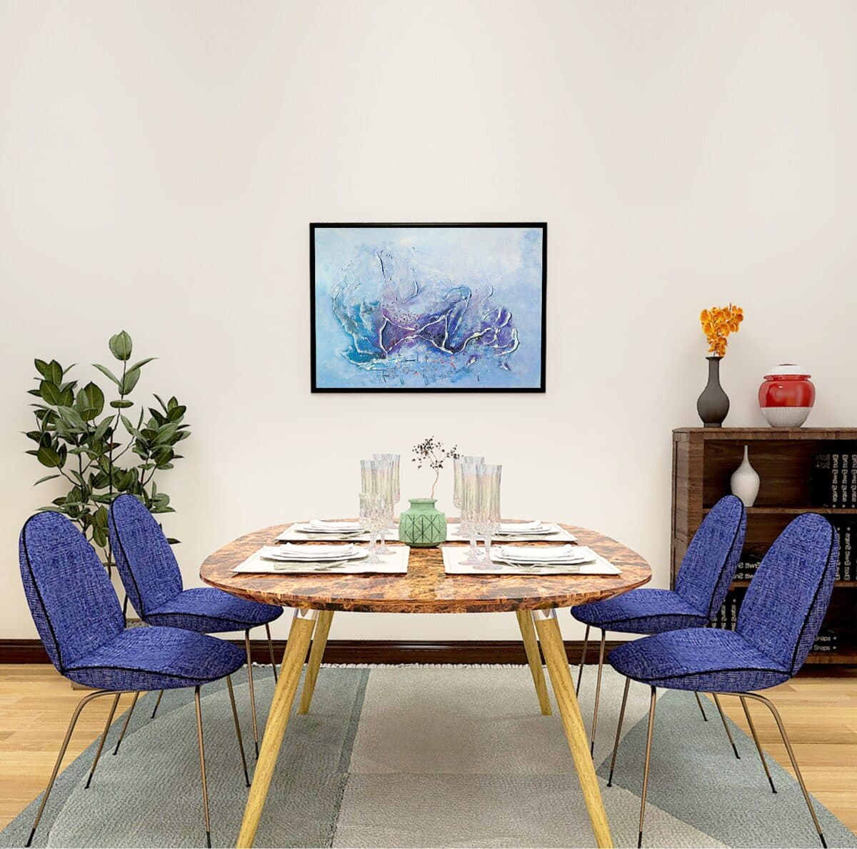 Neptun, Akril na lepenci, tekstura, 100 × 70 cm