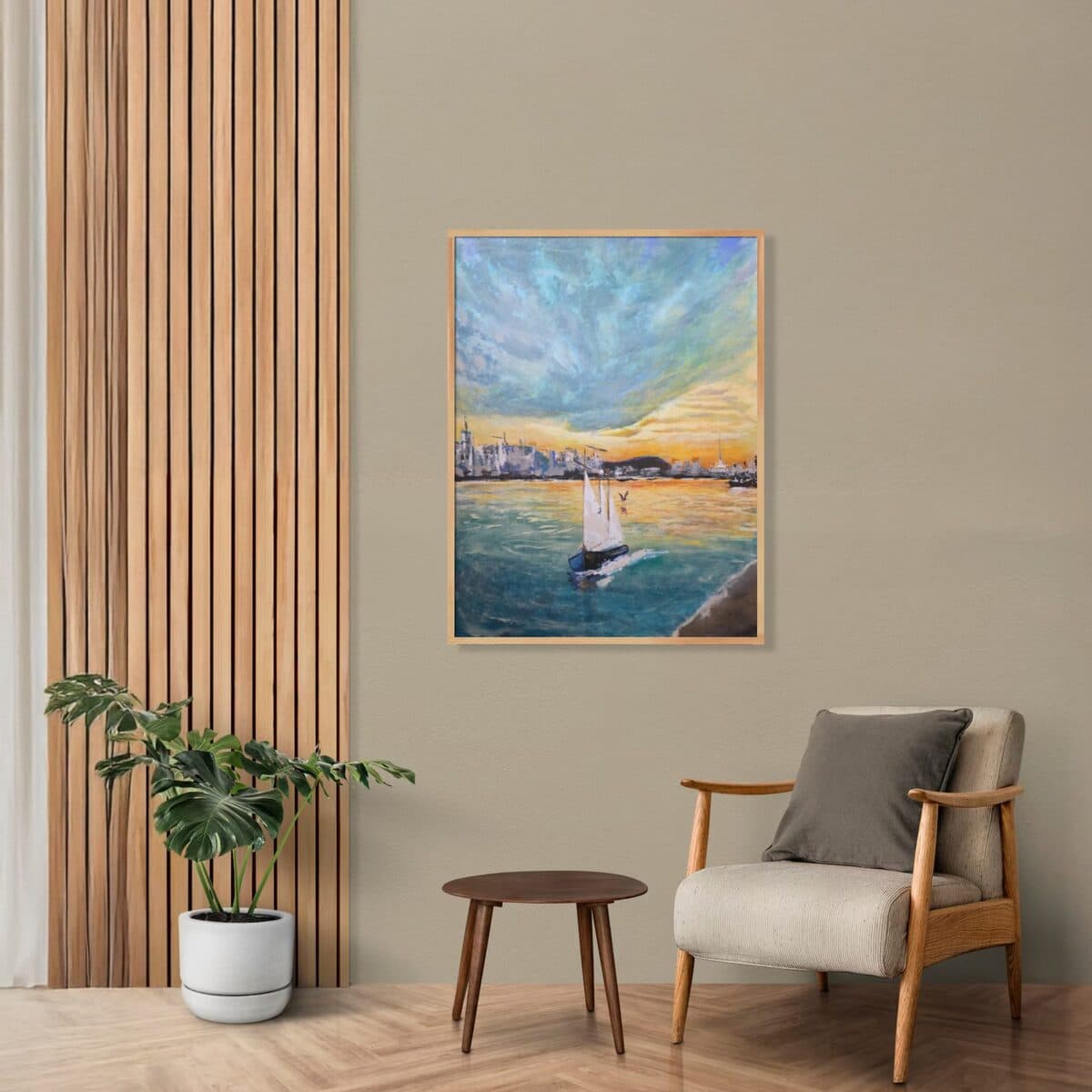 Jedro u Zlatnom Sutonu, Akril na platnu, 70 × 100 cm
