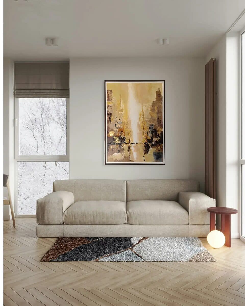 Golden City, Akril na platnu, 110 × 80 cm