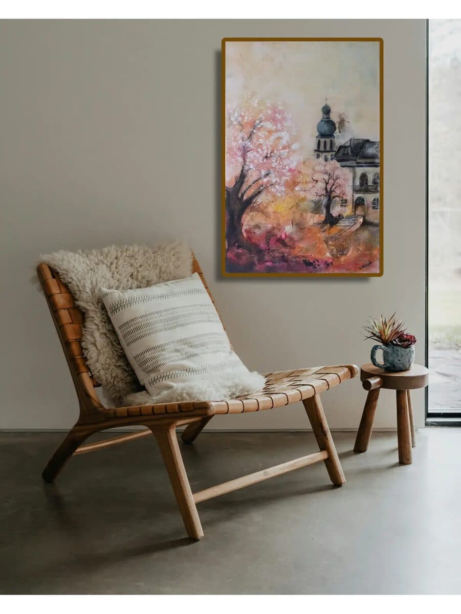 Proleće, Kombinovana tehnika, tekstura na platnu, 60 × 90 cm
