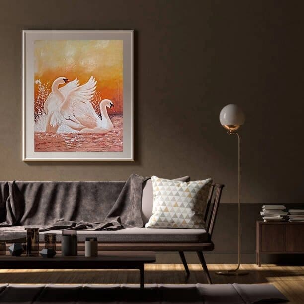 Ples labudova, Ulje na platnu, 80 × 100 cm