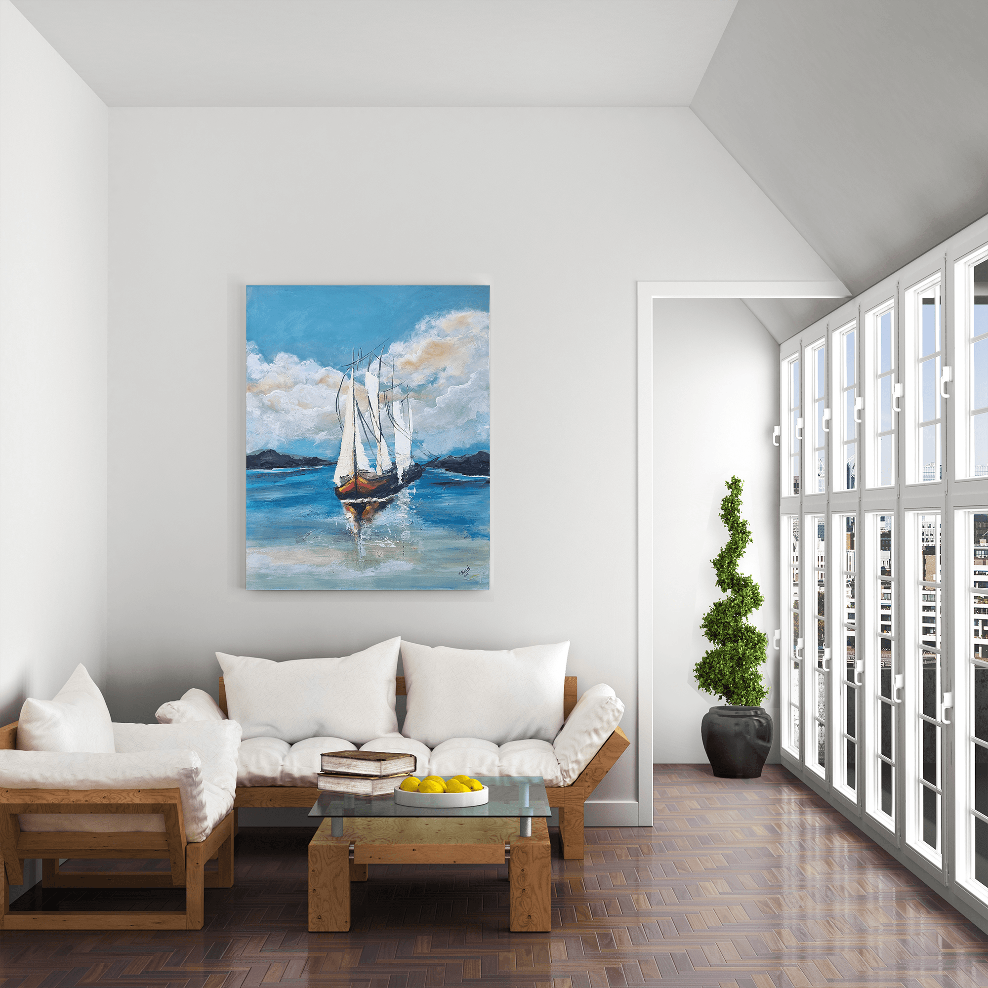 Brodić, Akril na platnu, 80 × 100 cm
