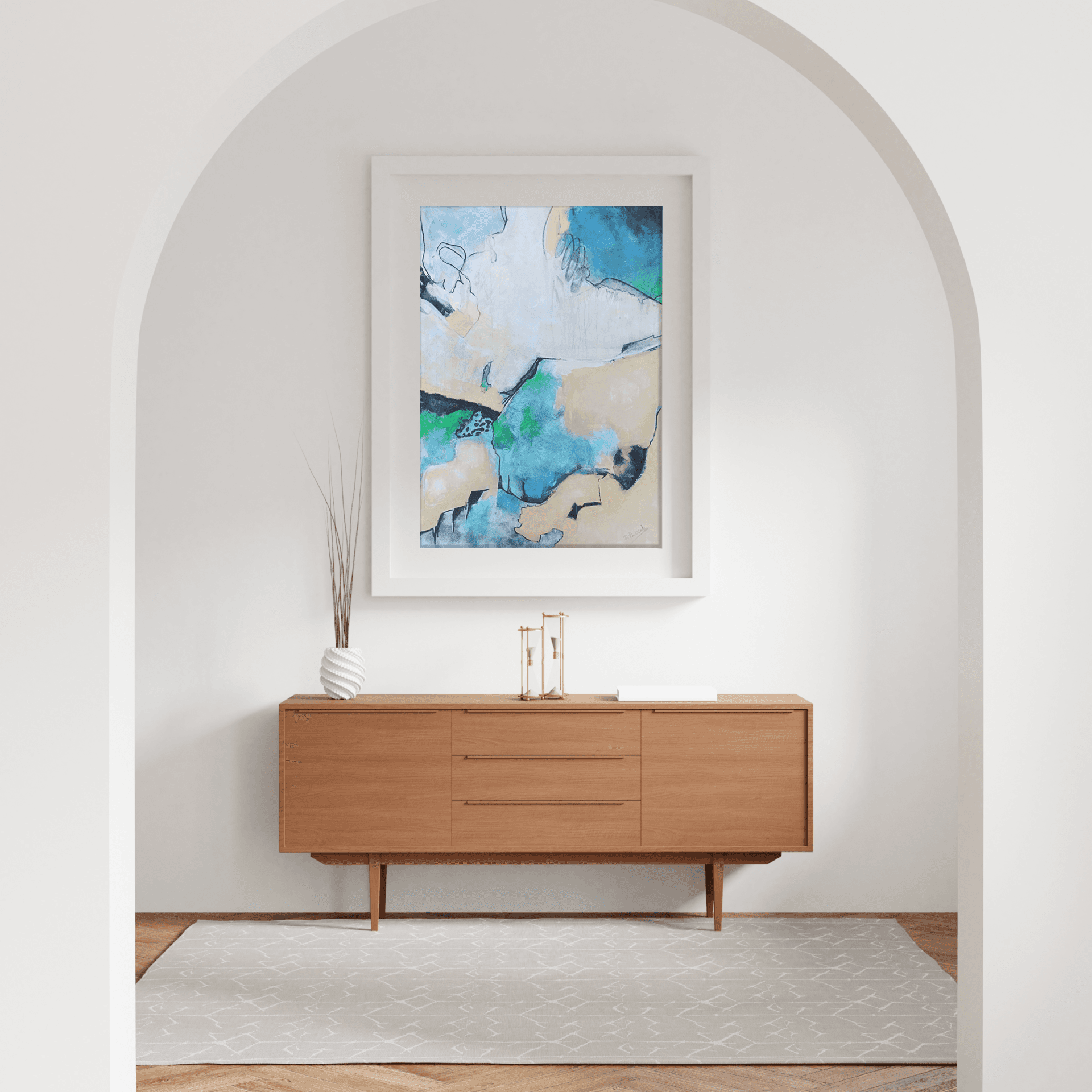 Glečer, Akril na lepenci, 100 × 70 cm