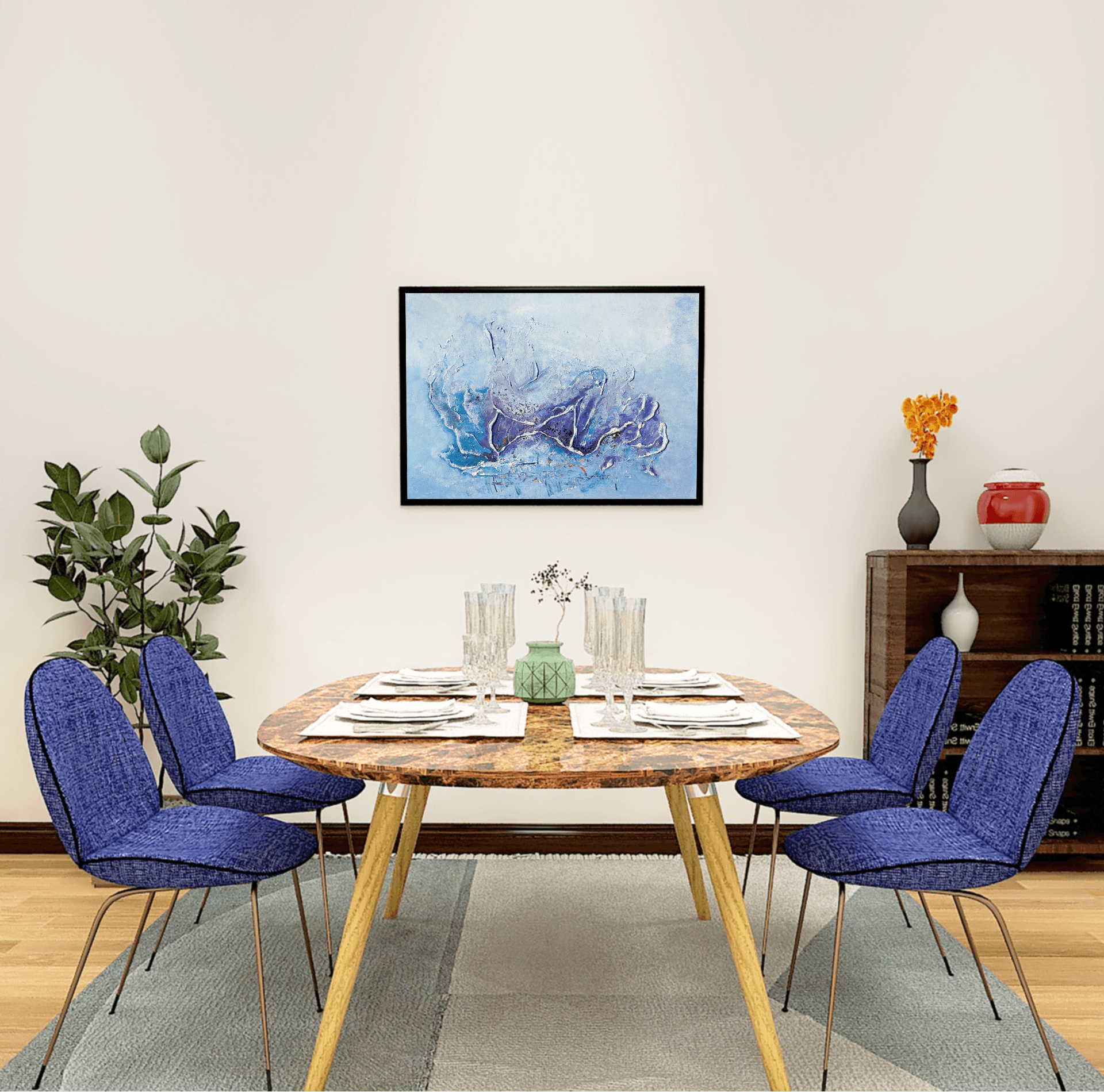Neptun, Akril na lepenci, tekstura, 100 × 70 cm