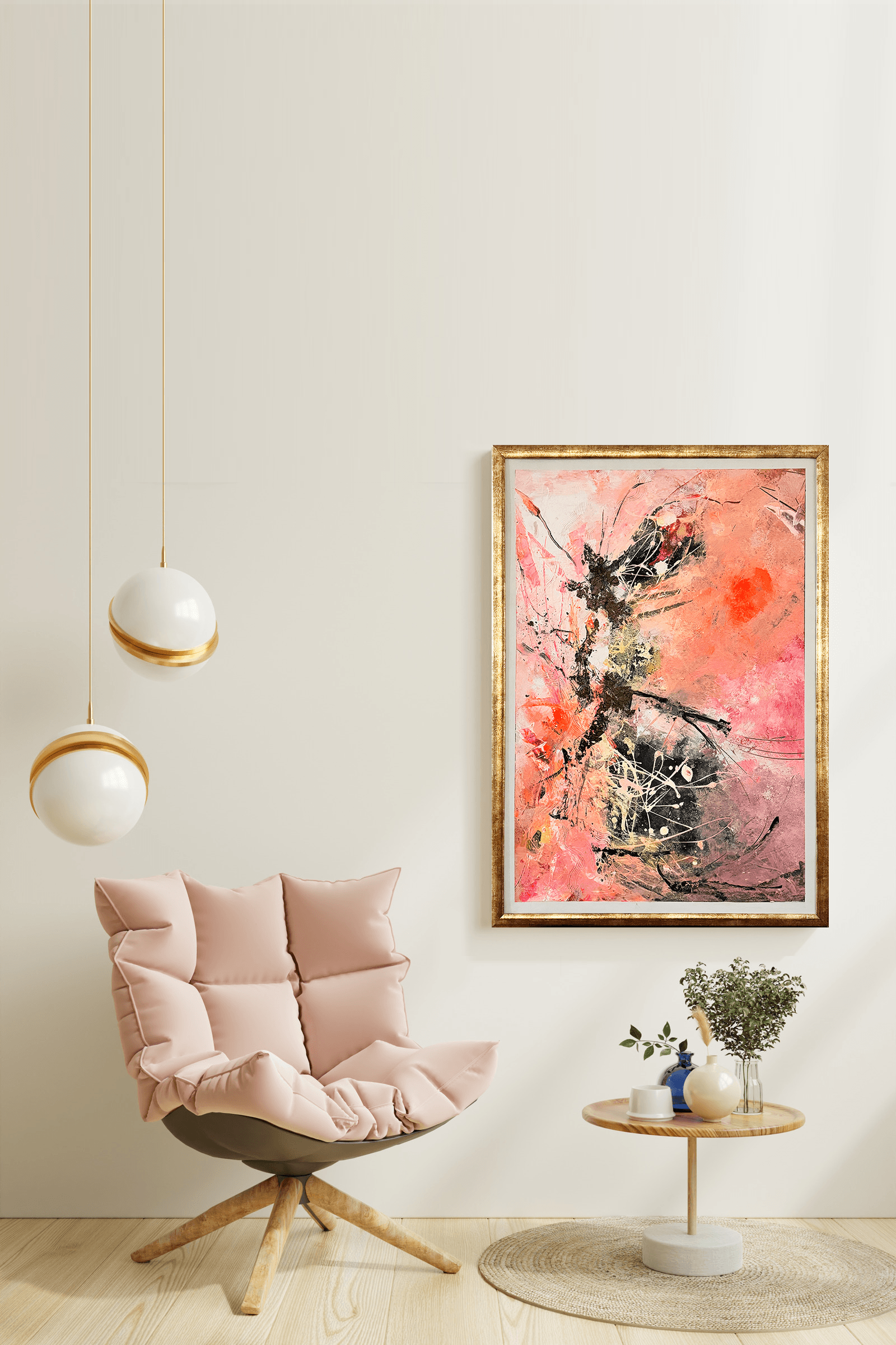 Pinky, Akril na lepenci, 100 × 70 cm