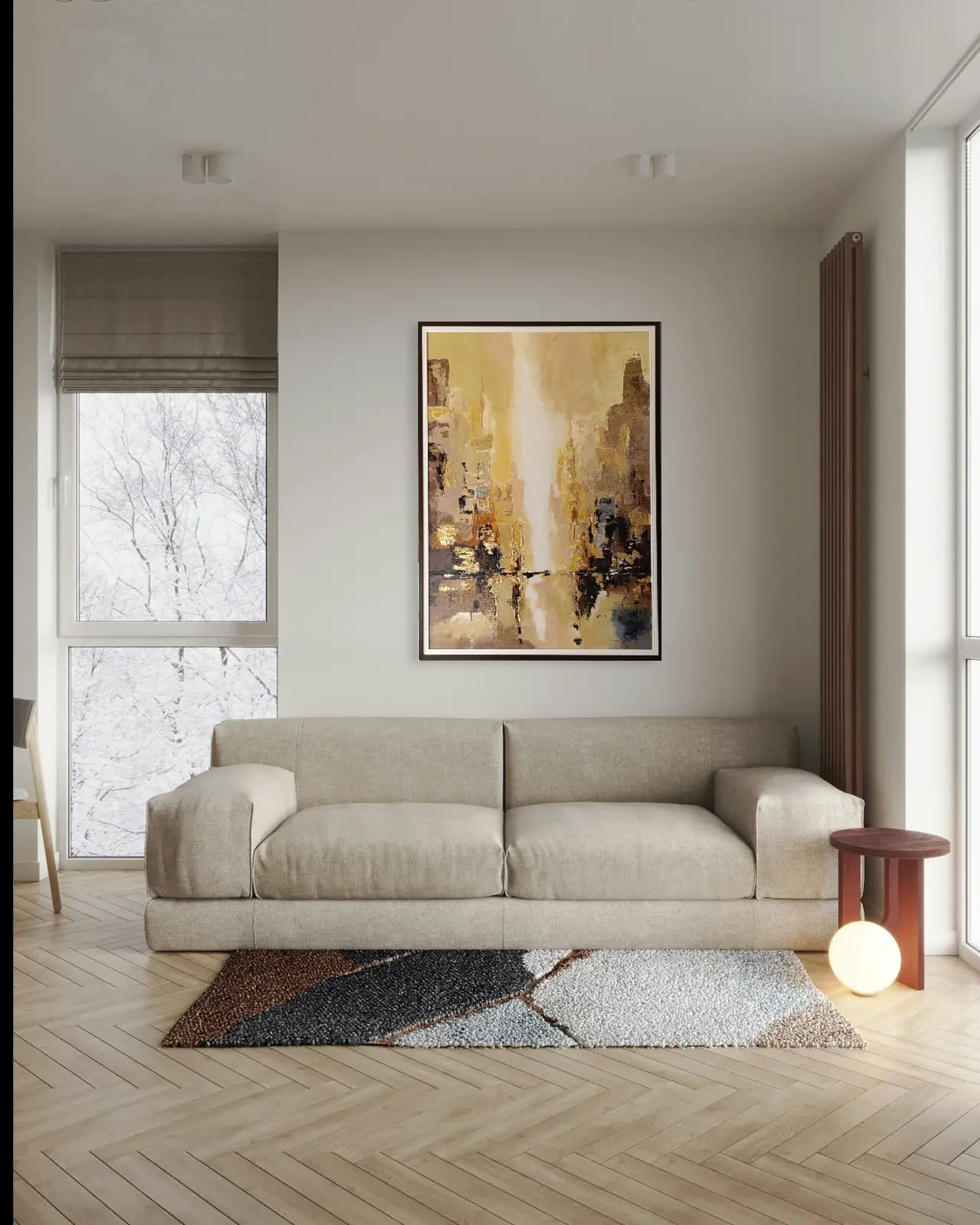 Golden City, Akril na platnu, 110 × 80 cm
