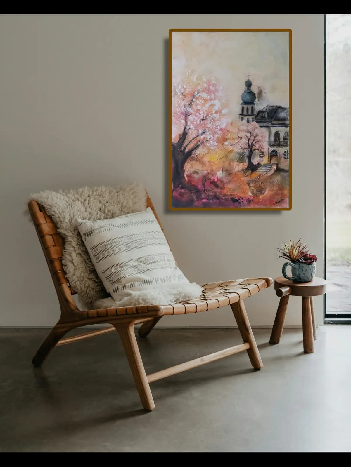 Proleće, Kombinovana tehnika, tekstura na platnu, 60 × 90 cm